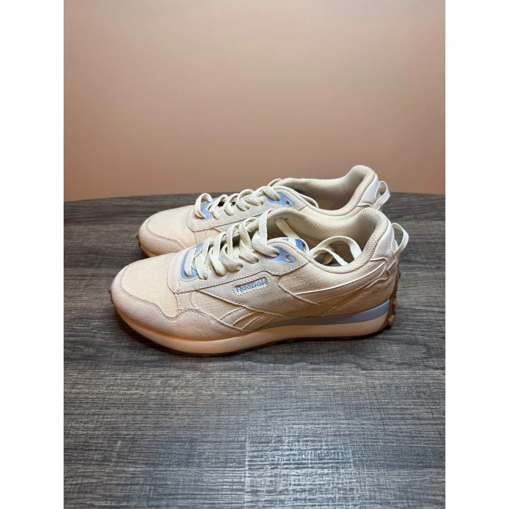 Reebok Classic Legacy Sneakers Chalk White Light Blue Gum Sole Lifestyle Shoes - Picture 4 of 5